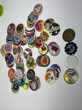90 s POG Collection - Lot of 79 POGs w 4 Slammers Case Power Rangers Penguins