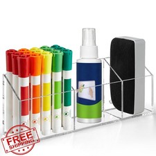 Magnetic Dry Erase Marker Holder 3 Compartment Clear Acrylic