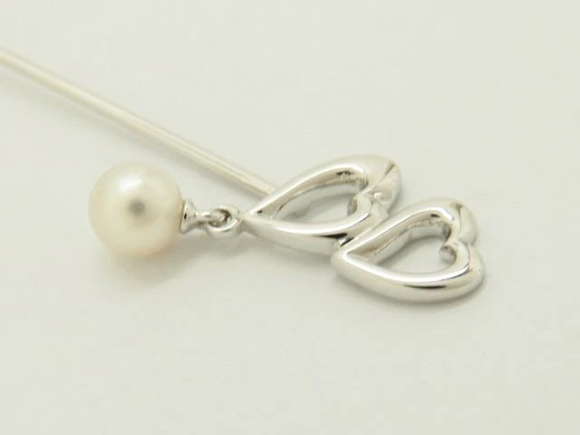 ЖЕМЧУЖНАЯ БРОШЬ MIKIMOTO БУЛАВКА СЕРДЦЕ СЕРЕБРО В КОРОБКЕ ПОДАРОК 🎁 ГОТОВО СДЕЛАНО В ЯПОНИИ - Изображение 4 из 4