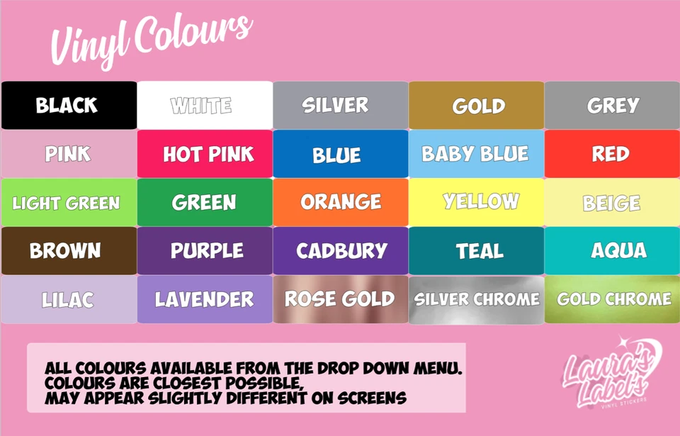 Personalised Vinyl Sticker Name Word Text Cut Fancy Popular Font Styles - Image 4 of 4