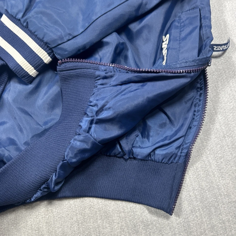 Chaqueta Pullover Vintage Años 90 Starter Grande Logo Azul Blanco Para Hombre XL con Cremallera Lateral Foto 2 de 4