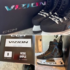 2026 CCM VIZION PRO SKATES: SZ 9 WIDE