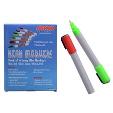 AARCO Products MFL-6 Dry Erase Neon Makers 6 Pack