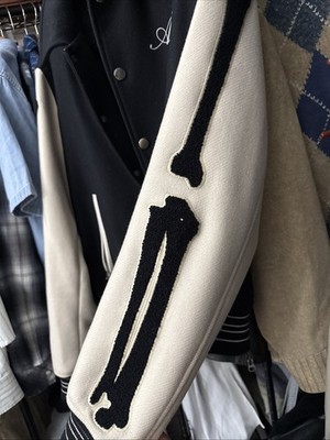 Amiri Style Bones Jacket Varsity Bomber Letterman Skeleton Sleeves
