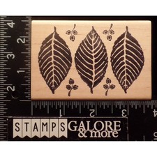 Magenta Rubber Stamps THREE LARGE LEAVES  FOUR MINI ROSES FLOWERS 2069