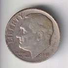 1946-P ROOSEVELT DIME 10¢ PHILADELPHIA 90% SILVER COIN UNITED STATES OF AMERICA