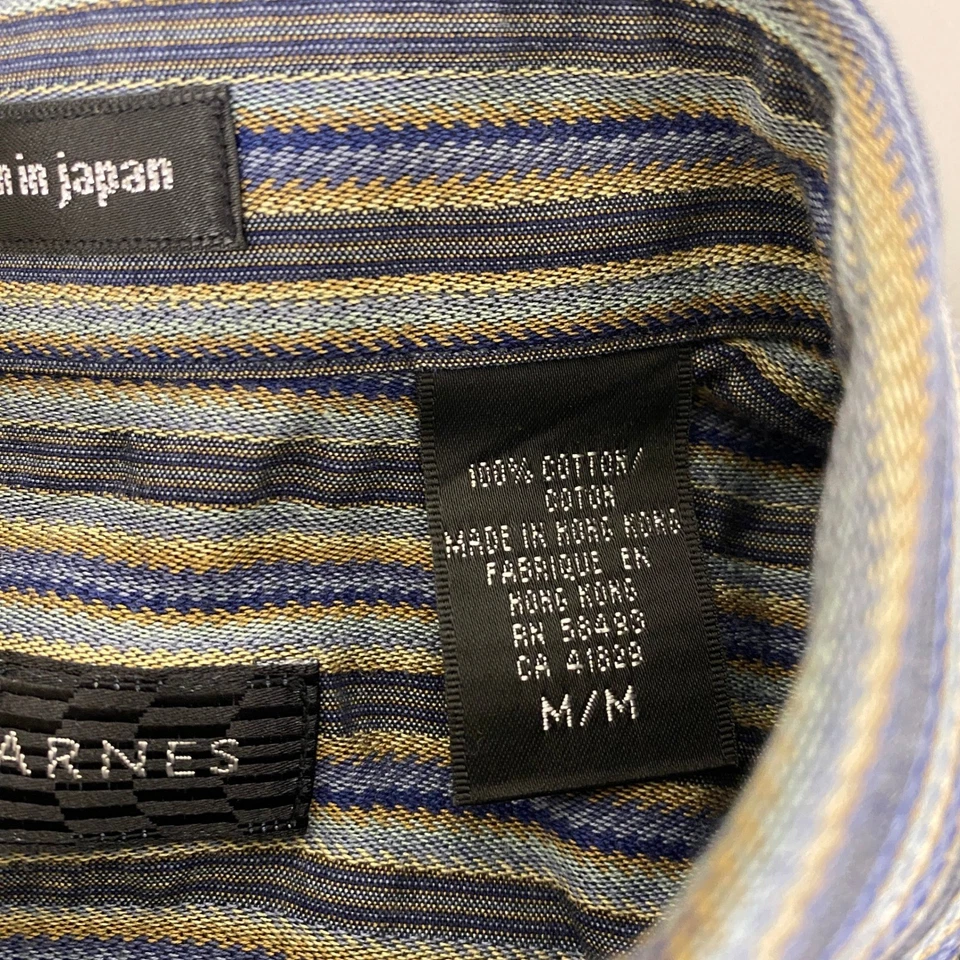 Camisa Jhane Barnes Abotonada Para Hombre Mediana Rayas Manga Larga Tejida en Japón Foto 4 de 4