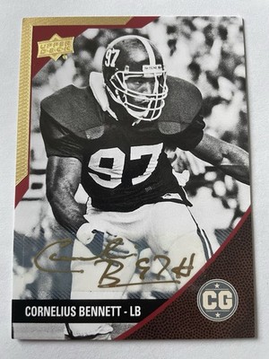 Cornelius Bennett SIGNED 2014 Upper Deck Auto #6 Bama Legend All-American
