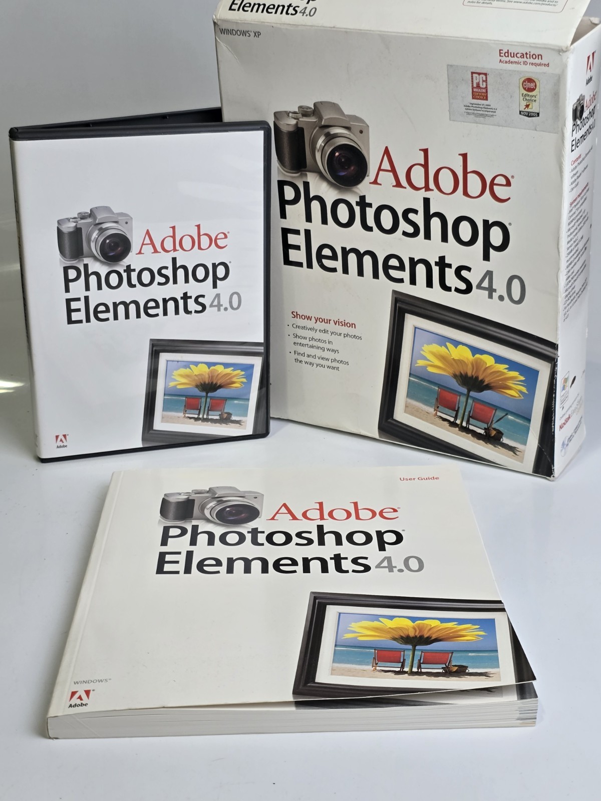 Adobe Photoshop Elements 4.0 PC In Box Sealed Book Photo Editing Software