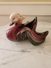 Vtg Hull USA Mother Goose Duck Swan Ceramic Planter Polk - A - Dot Bonnet