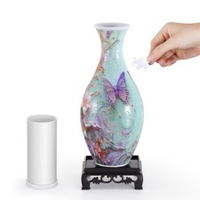 wowsome 3D Puzzle Vase for Adults, Jigsaw Pink Butterfly 