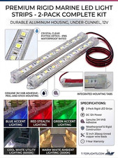 2 Pack - 20 Inch Cool White Marine Led Light Strips Ip65 Waterproof Rating