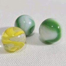 Vintage Akro Agate Corkscrew Lot of 3 Marbles .64" - .70" Triple twist UV Glow