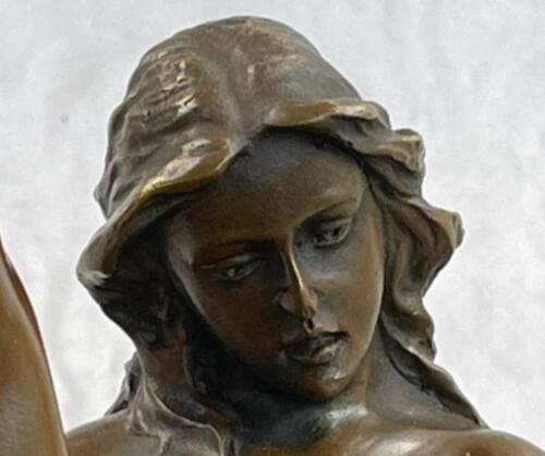 Bronze Kunst Deko Skulptur Nackte Frau Mit / Marmor Base- Signiert Nino Oliviono - Bild 1 von 6