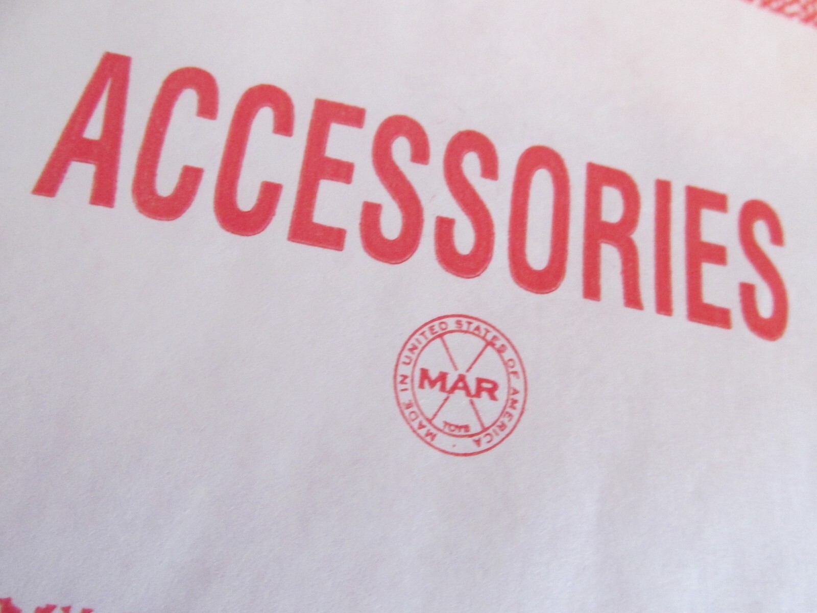 Marx Vintage 1960's Playset Red "Accessories" Bags X 3UNUSED FROM