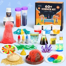 60+ Science Experiment Kit for Kids Ages 5-6-7-8, STEM Educational Science Gifts