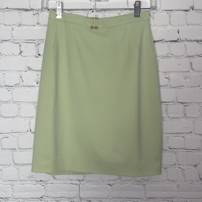 Escada Margaretha Ley Lime Green Lined Women's Pencil Skirt Size 36