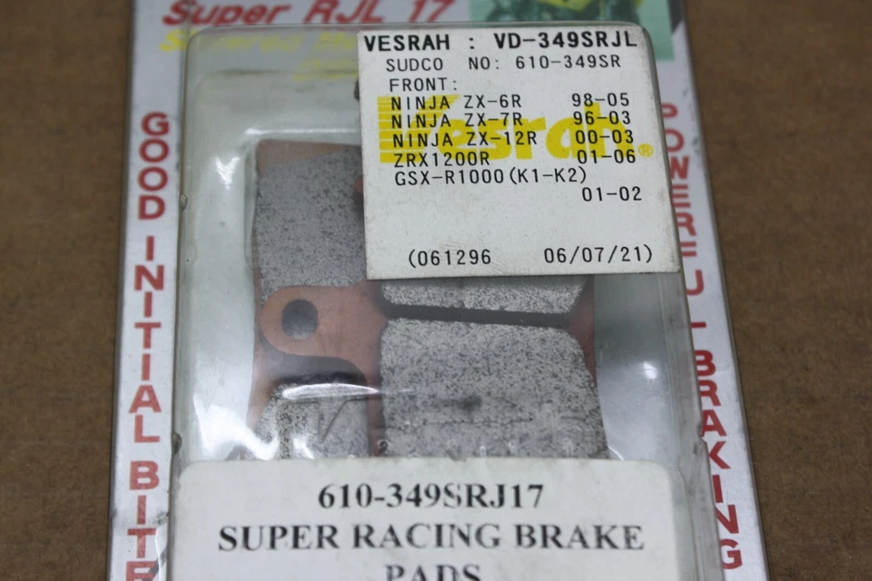 1999-2007 SUZUKI HAYABUSA GSX1300R PERFORMANCE RACING PASTILHAS DE FREIO DIANTEIRAS VESRAH - Imagem 3 de 4