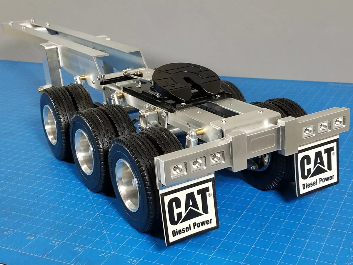 Custom Built Full Aluminum Tamiya 1 14 R C Toy Semi Truck 3 Axles Dolly Trailer