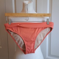 J.Crew Womens Surf Hipster Twist Foldover Melon Bikini Bottom Lined Size MD
