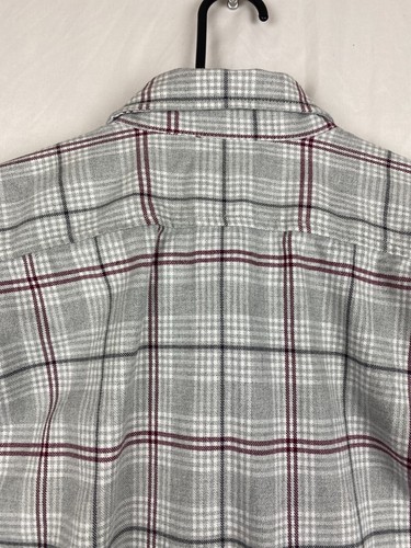Eddie Bauer Mens Size XL Long Sleeve Button Up Shirt Soft Gray Plaid Flannel - Picture 11 of 13