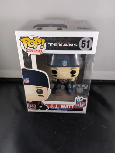 Funko POP! NFL #51 J.J. Watt Color Rush Houston Texans w/ Free Protector