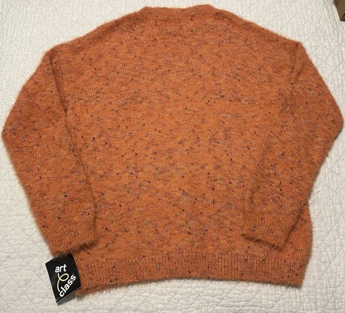 Girls Large 10/12 Red Aura Orange Warm Chenille Pullover Sweater Art Class New - Picture 10 of 11