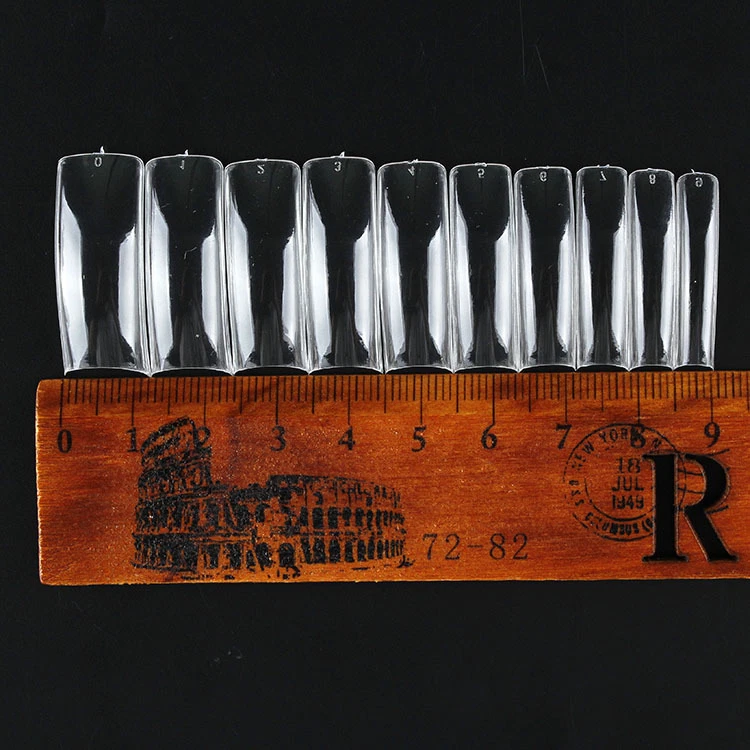 300pcs French Half Cover Long Square Curved False Nail Extension Tips Manicure - Image 2 of 4