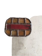 VINTAGE 1970s STAINED GLASS ARTWORK BELT BUCKLE