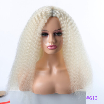 Afro #613 Wig White Long Kinky Curly Synthetic Wigs For Black Women Fashion