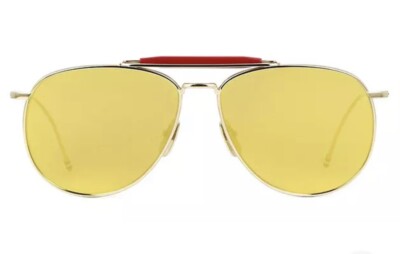 【国内正規品】THOM BROWNE TB-015-LTD-SLV-62 Thom Browne Aviator Gold Mirrored sunglasses Style: TB-015-LTD-GLD