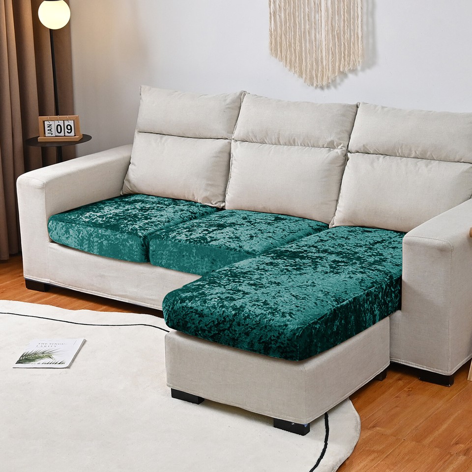 Crushed Velvet Sofa Covers 1/2/3/4Seater Stretch Couch Seat Cushion