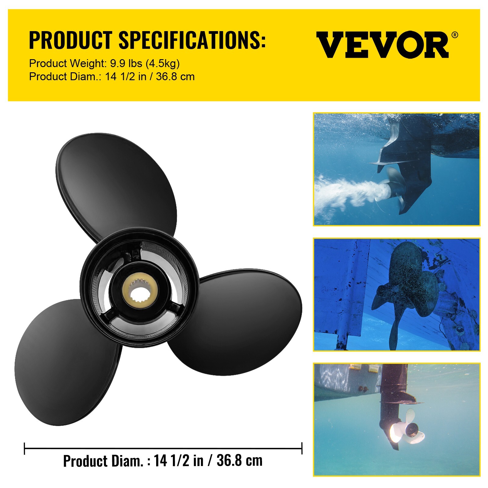 VEVOR Boat Propeller Volvo Penta SX Stern Drive Propeller 14.5x19 Prop