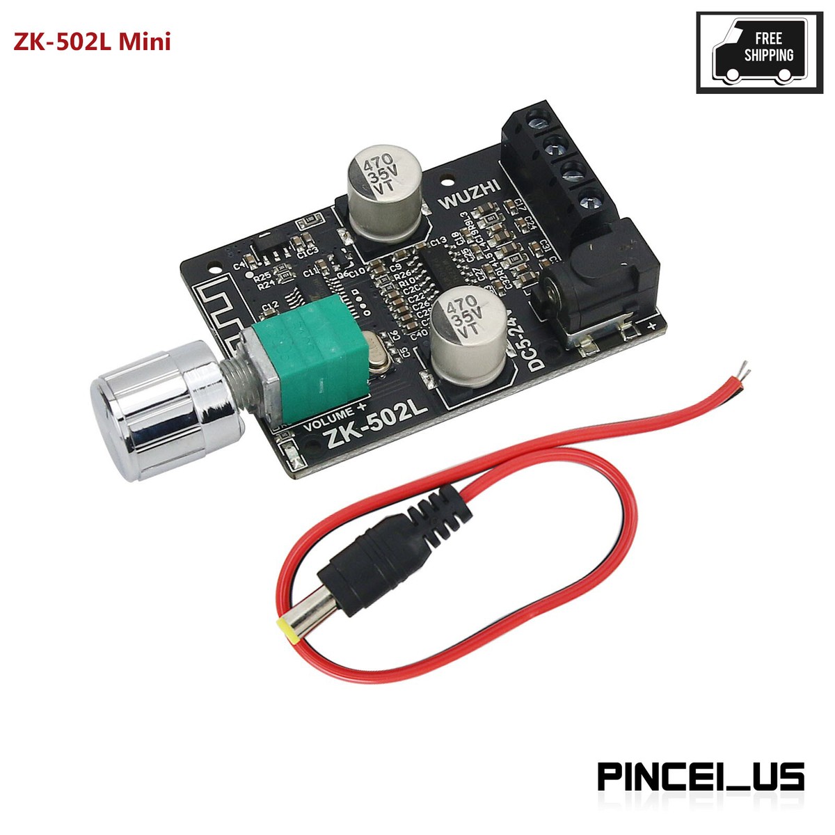 ZK-502L Mini 50Wx2 HiFi Power Amplifier Bluetooth Stereo Amplifier