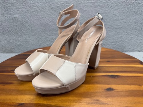 Madden Girl Women's Platform Skyy Block High Heel Dress Shoes Beige Size 10 - Picture 3 of 11