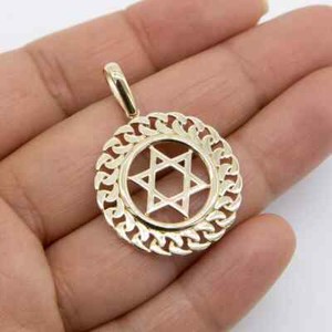 Authentic 1 1/2" Star of David Pendant Men's  & Women's 14K Yellow Gold Plated