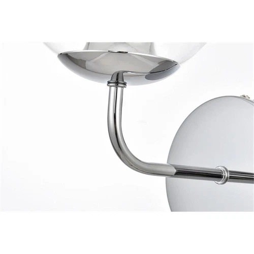 Living District Genesis 1-Light Iron & Glass Bath Sconce in Chrome/Clear - Picture 5 of 6