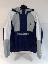 NFL Dallas Cowboys Starter Men's half Zip pull Over Jacket Navy/Silver Size L
