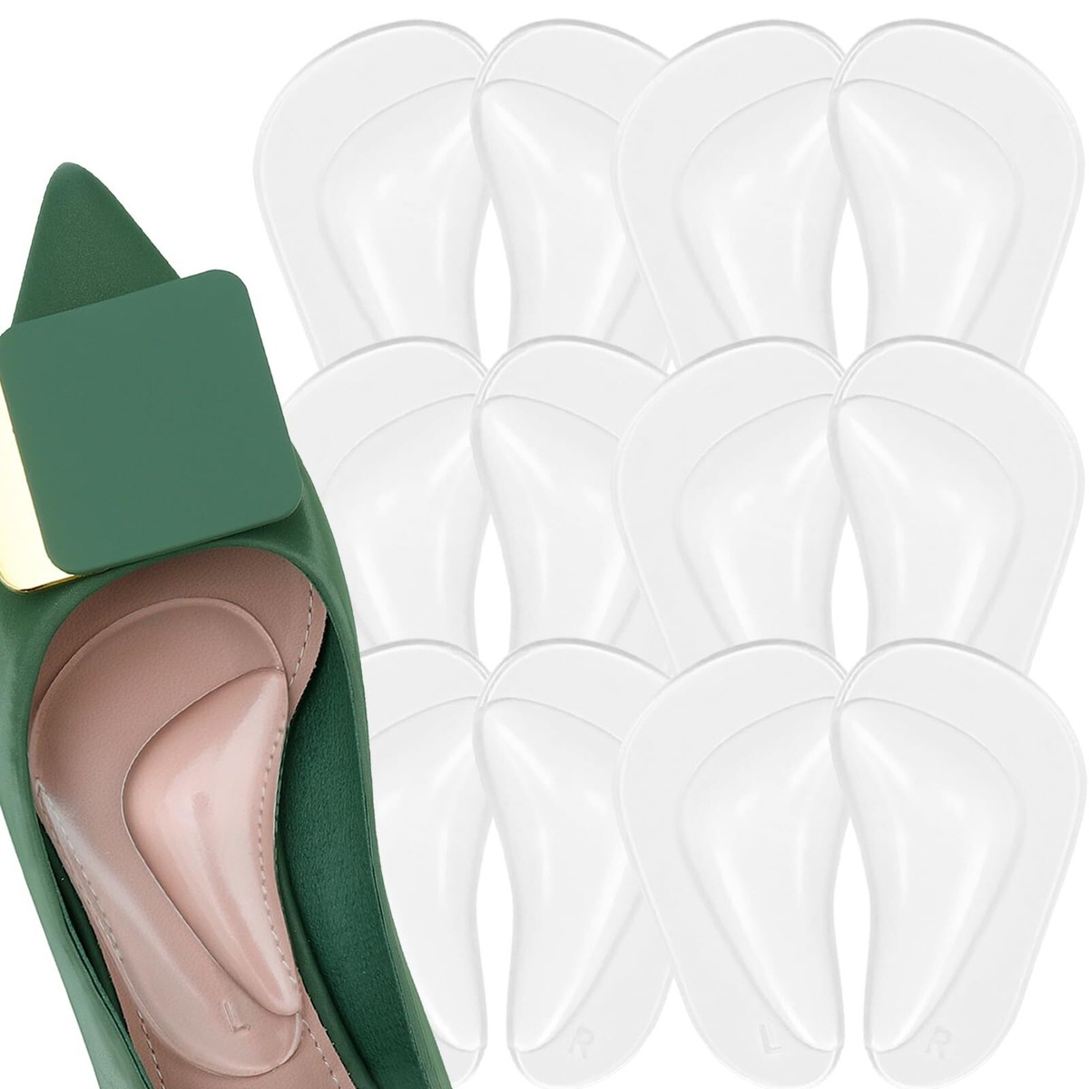 Pairs Gel Arch Support Cushions for Men Women Shoe Insoles for