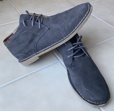 Kenneth Cole Reaction Boys Lace Up Shoes Sz 4 Chuck Del Dark Gray Suede Oxfords