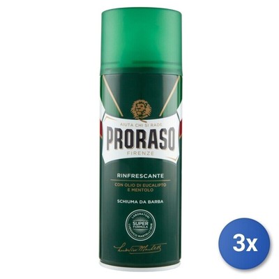3x Proraso Schaum Ab Bart Erfrischende 400 ML