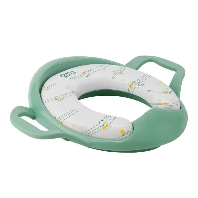 Réducteur de toilette avec poignées Badabulle blanc et bleu pour bébé
