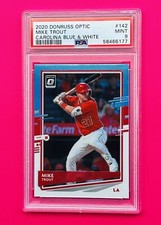 Mike Trout 2020 Donruss Optic—Carolina Blue & White #142 PSA 9 Mint! (POP 10—7)
