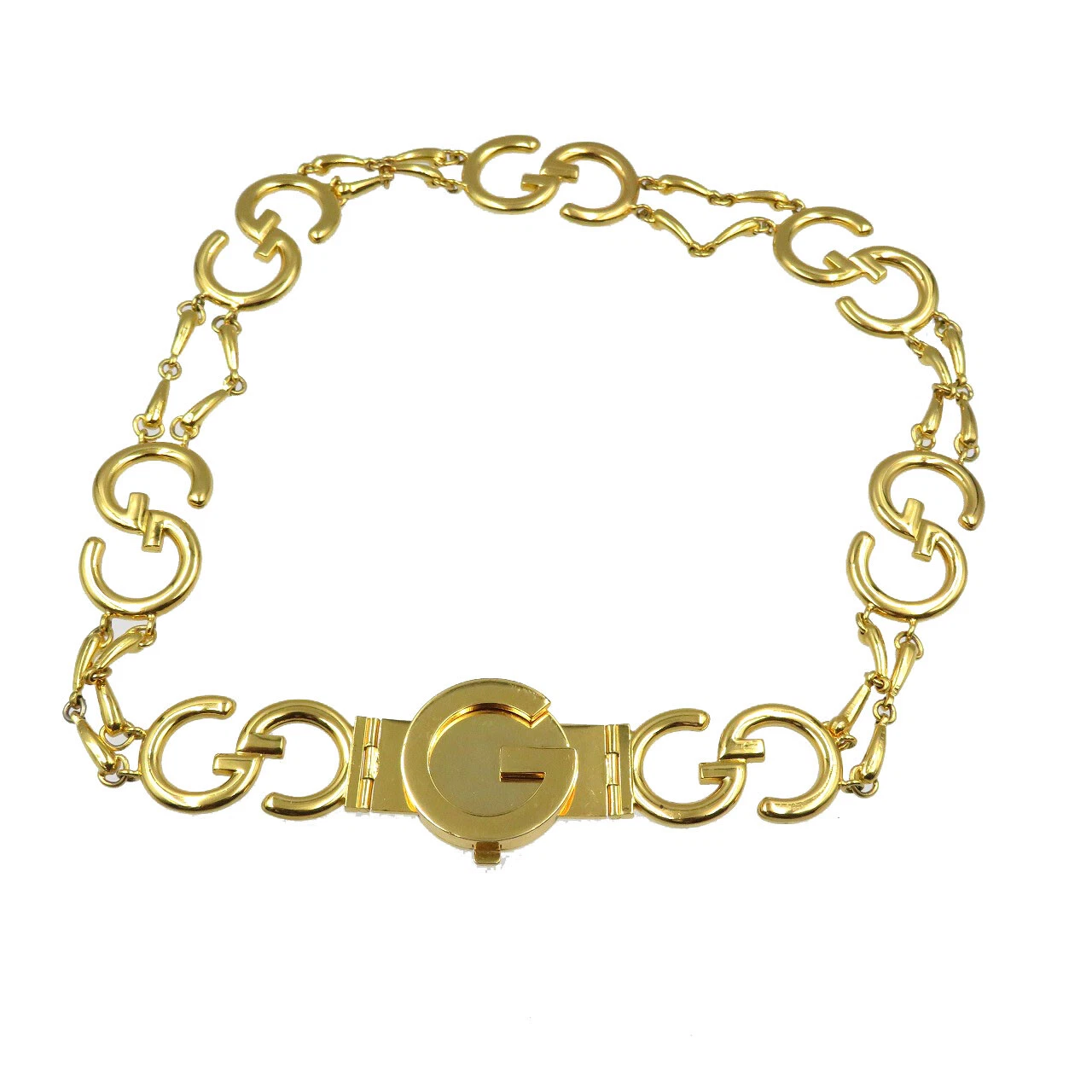 AUTHENTIQUE Ceinture GUCCI Or Métal 0115