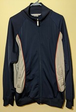 Nike Navy Blue Full Zip Track Jacket M Orange Vintage Early 2000s
