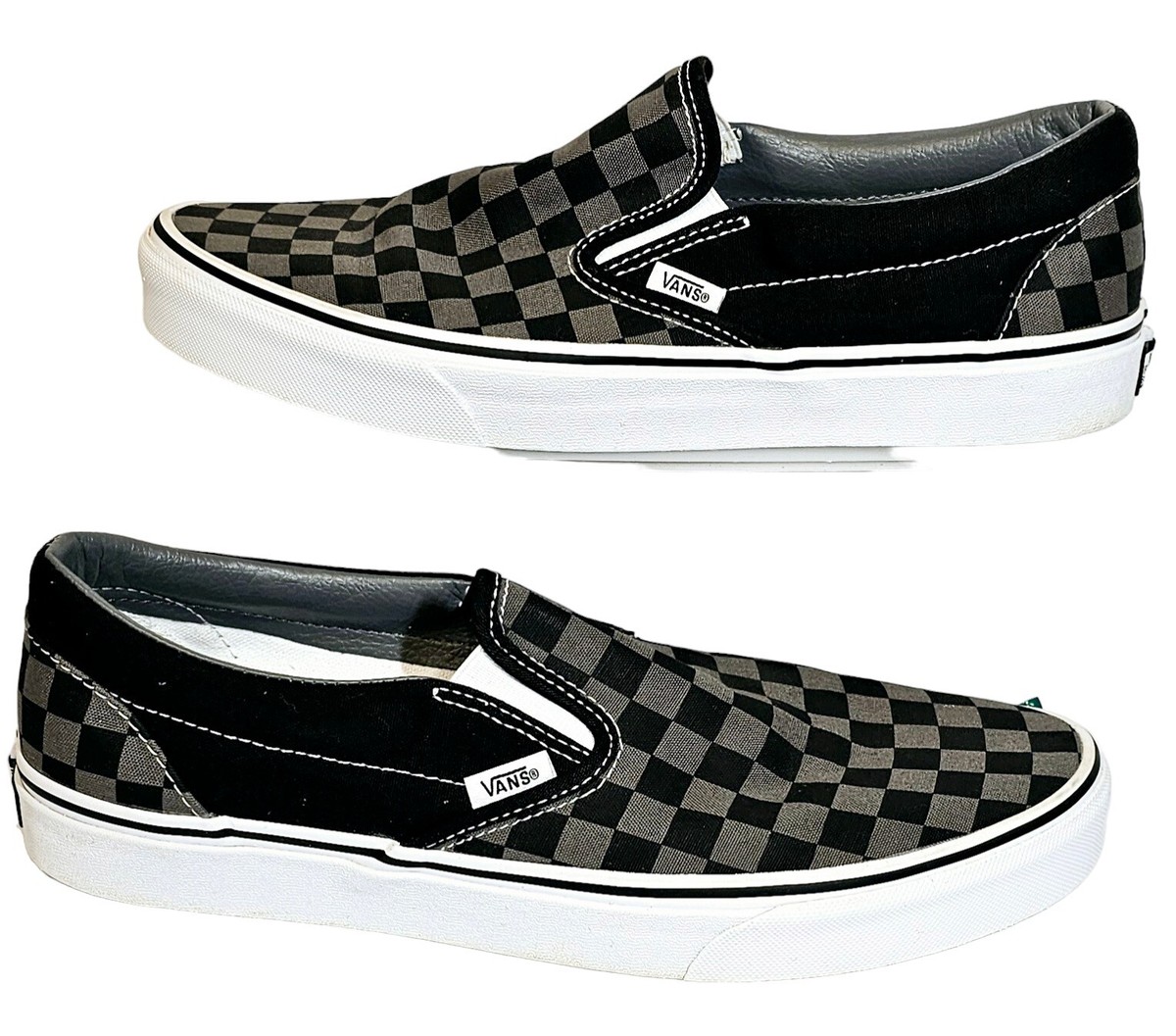 Vans Classic Slip-On Black Checkerboard Men Casual Lifestyle Shoes 
