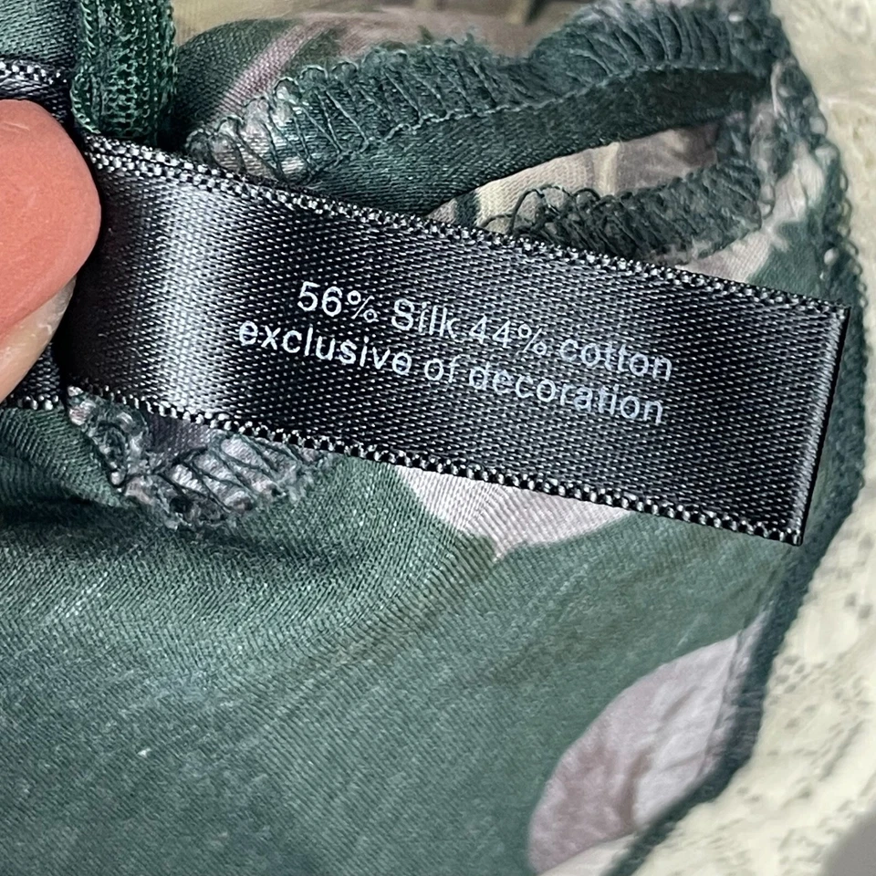 Ограниченный Y2K Fairycore камзол верхний зеленый серый шелк хлопок размер M - Изображение 2 из 4