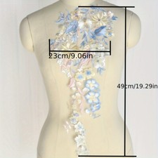 2PCS Flower Lace Patches Embroidery Applique for Wedding Dress Diy Sewings