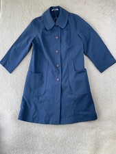 Vintage Forecaster Boston Womens Coat Blue 7 8 Trench Button Up Utility