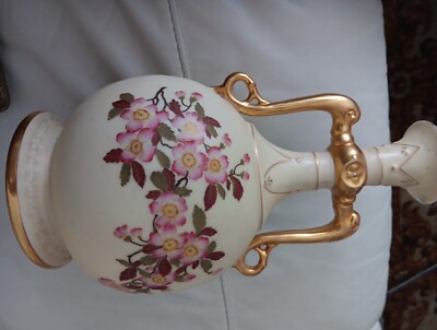 Art Noveau Vase 11x8  Austra  .1910.s  Good Condition Hand. Paint Flowers 